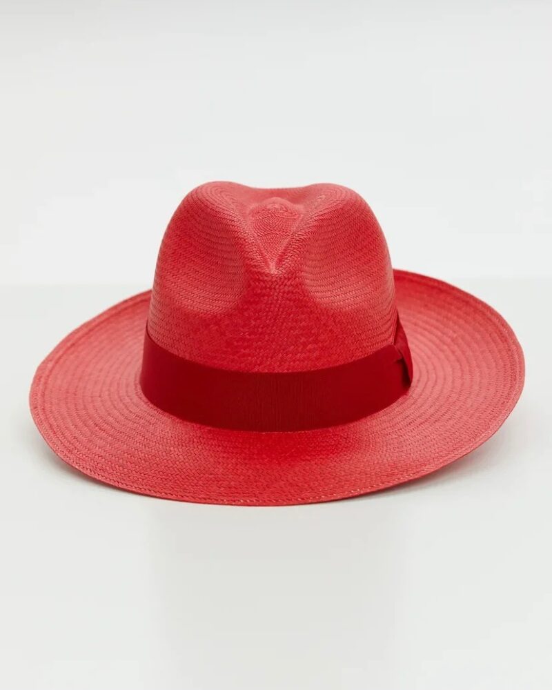 Classic red fedora with red ribbon