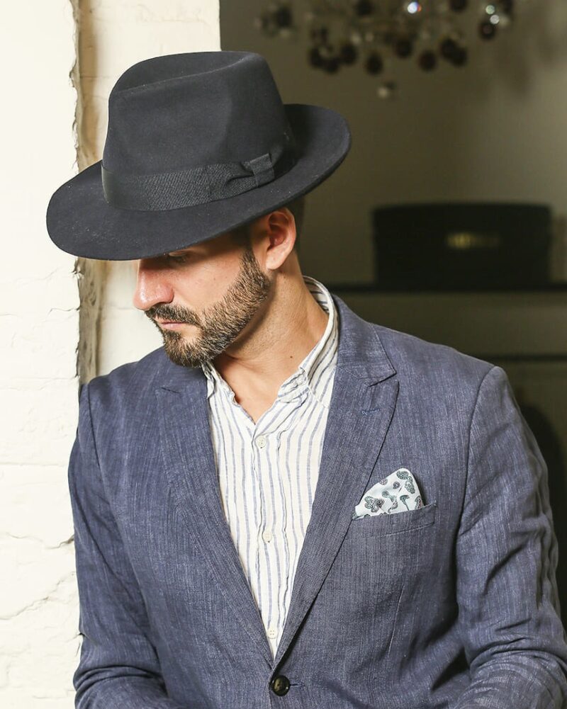 Gray felt fedora